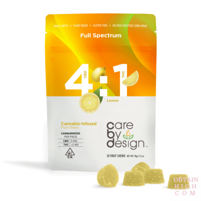 Lemon Cannabis Gummies 4:1 CBD:THC Care By Design obtain high